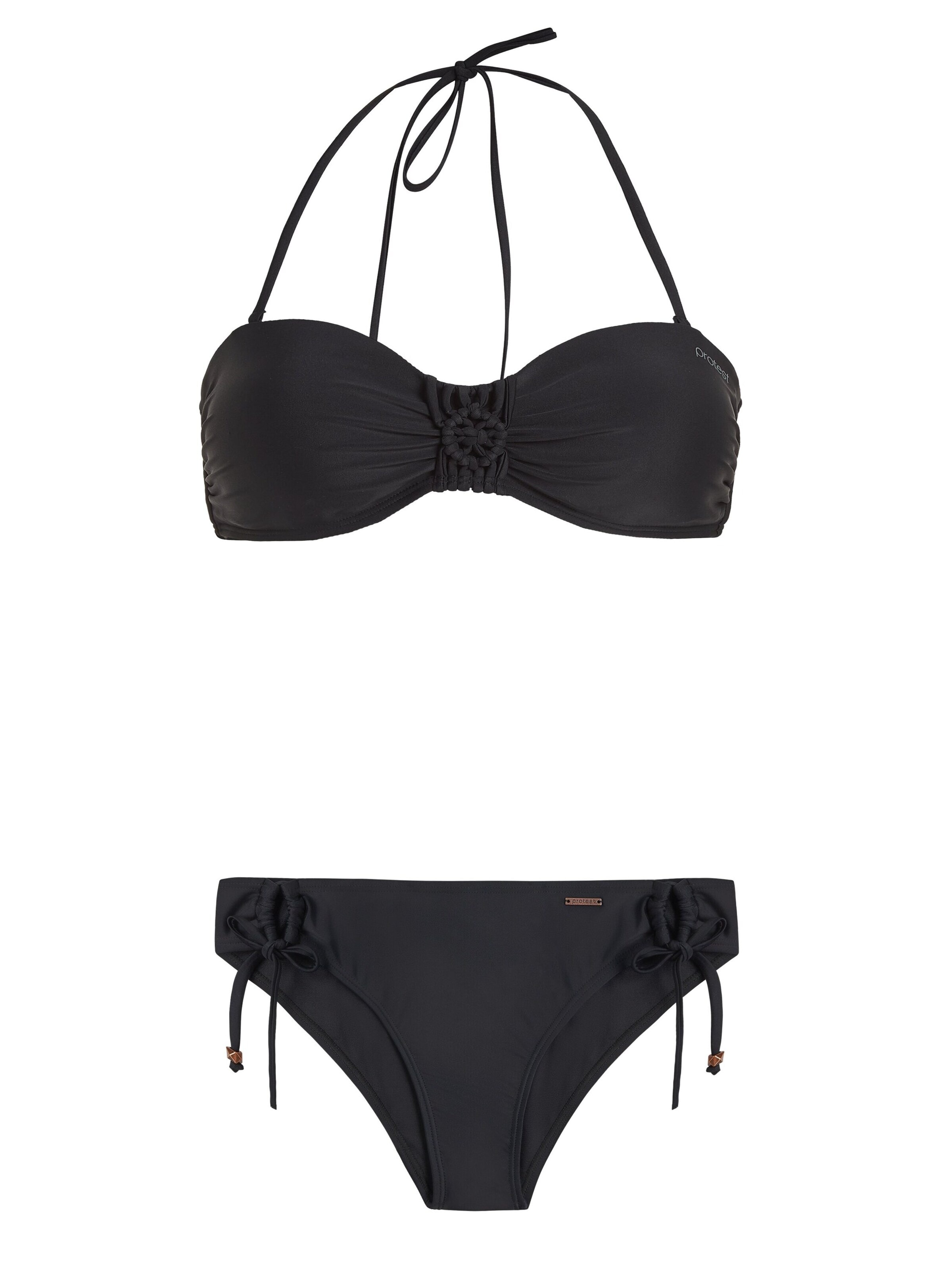 PROTEST Bandeau Bikini 'PRTSOLEDAD' in Black: front