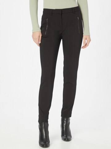 Coupe slim Pantalon 'Zapant' Fransa en noir : devant