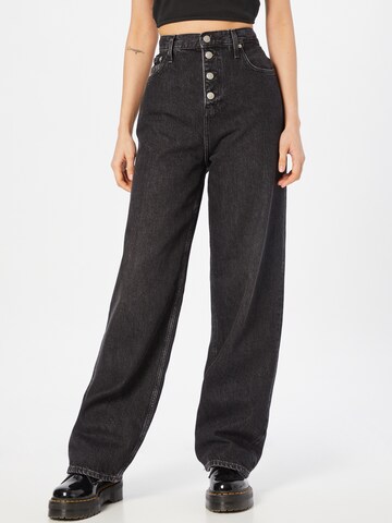 Calvin Klein Jeans Wide leg Jeans i svart: framsida