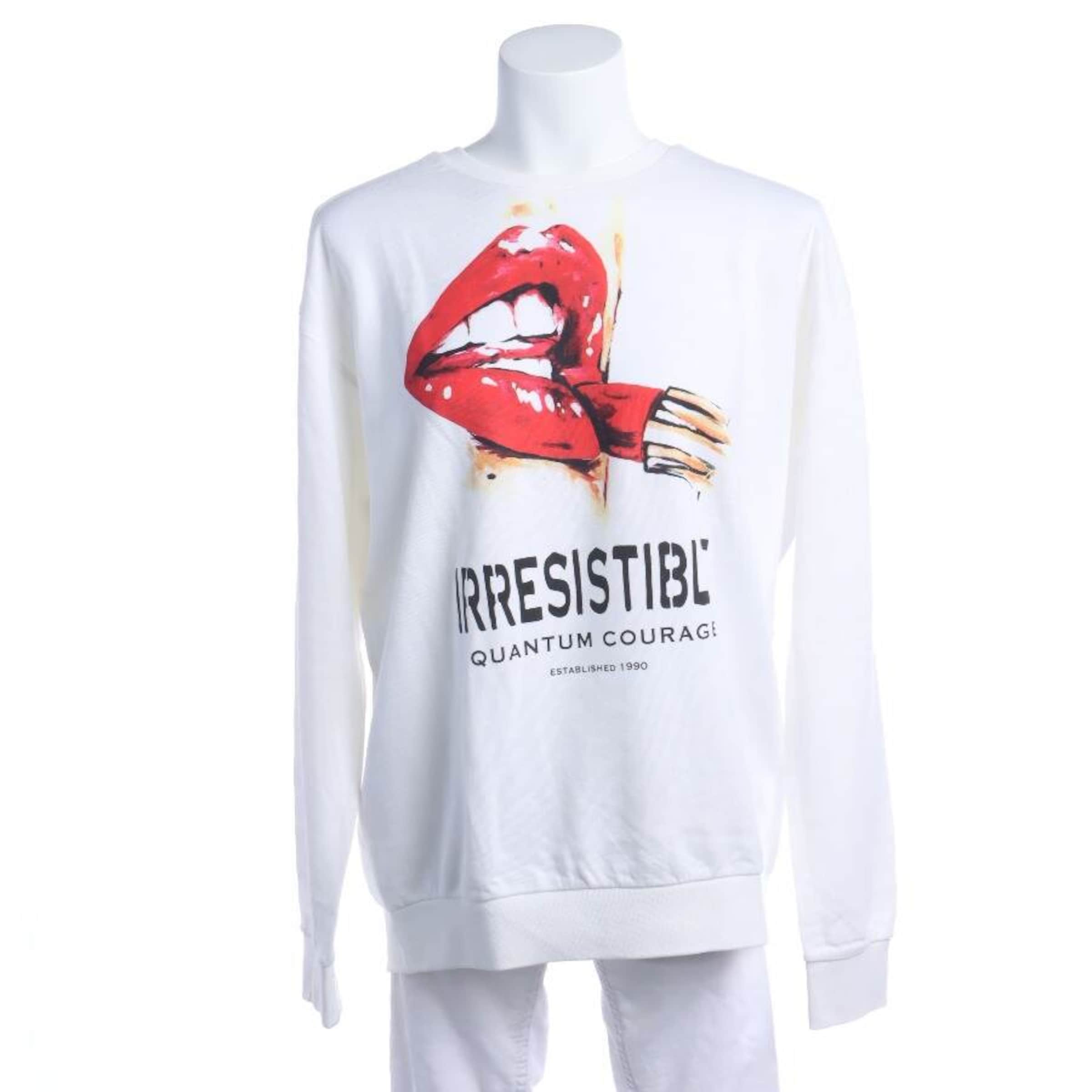Quantum Courage Sweatshirt Zip Up Hoodie in XL in White ABOUT YOU