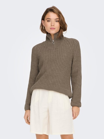 Pull-over 'Leise Freya' ONLY en marron : devant