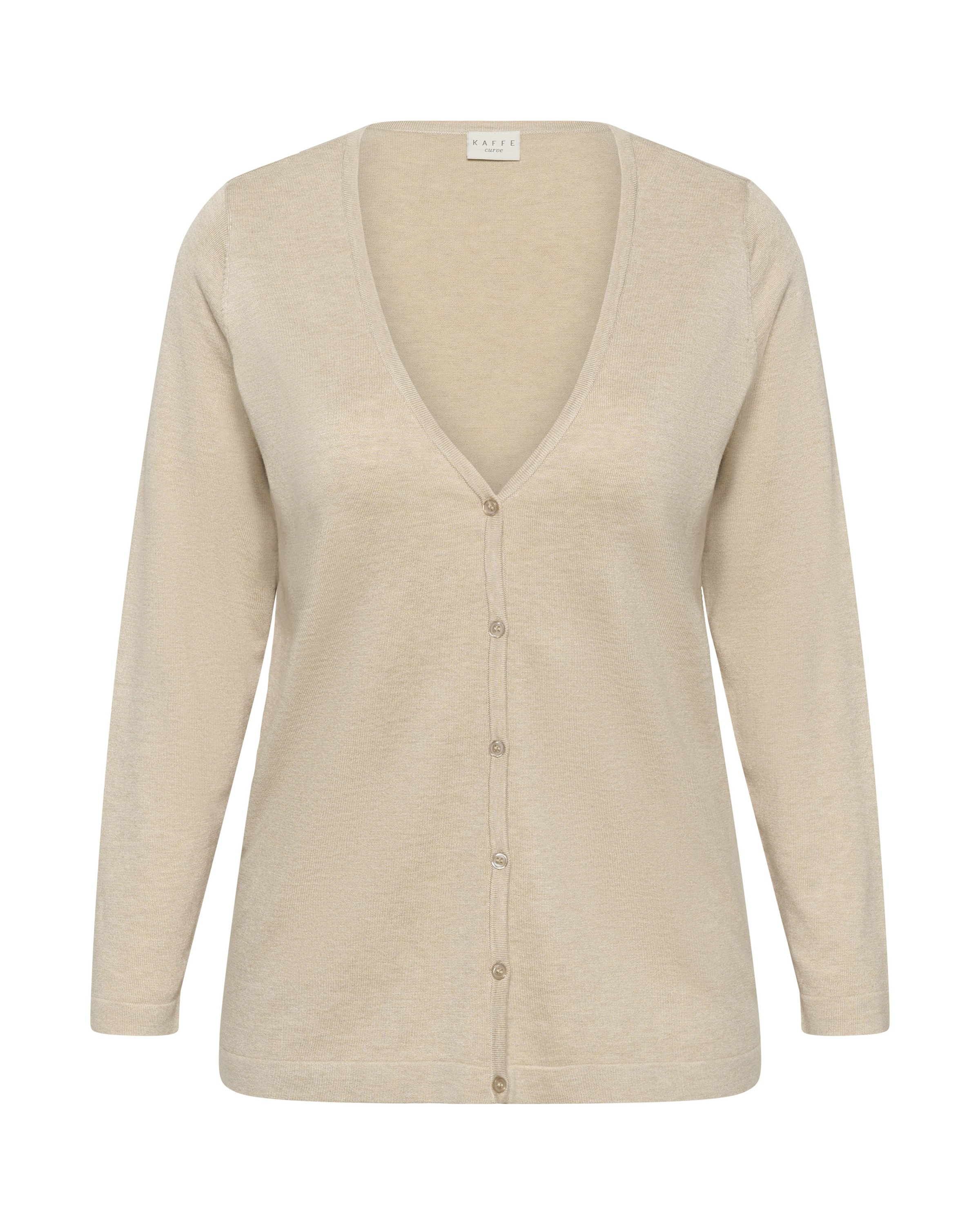 KAFFE CURVE Cardigan 'Farsia' i beige: forside