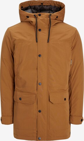 JACK & JONES Winter Parka 'Winner' in Brown: front