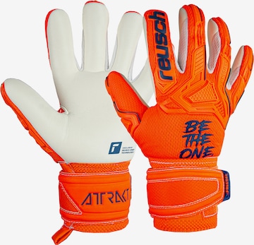 REUSCH Athletic Gloves 'Attrakt Freegel Silver Junior' in Orange: front