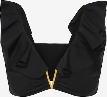 Studio Untold Triangle Bikini Top in Black: front