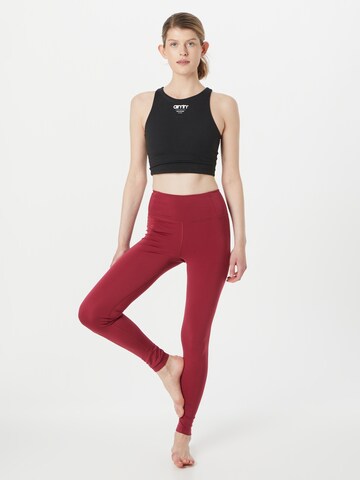 Girlfriend Collective Skinny Workout Pants 'FLOAT' in Red