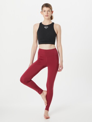 Girlfriend Collective Skinny Sportbroek 'FLOAT' in Rood