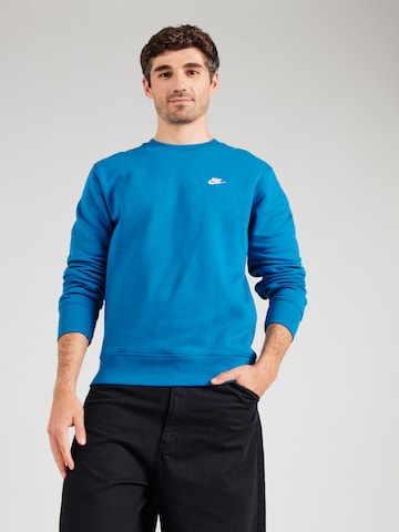 Nike Sportswear Sweatshirt 'CLUB' in Blue: front