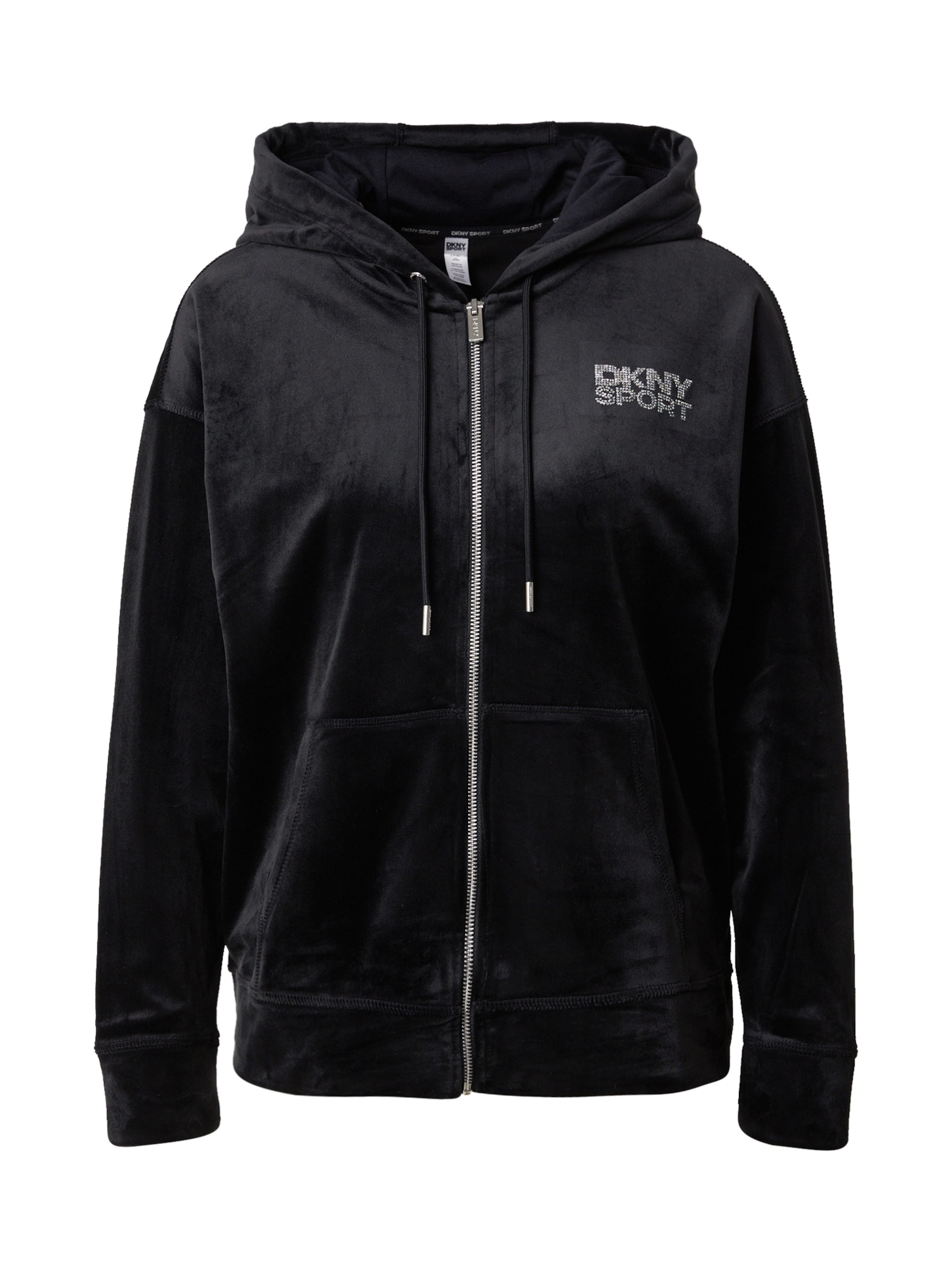 DKNY Performance - Casaco de treino em moletão em preto: frente