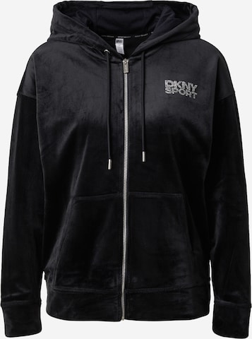 DKNY Performance Športová mikina so zipsom - Čierna: predná strana