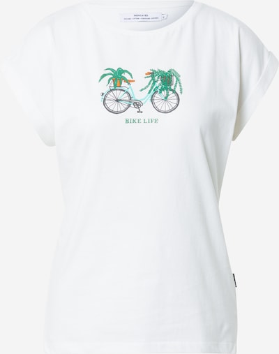 DEDICATED. T-Shirt 'Visby' in türkis / dunkelgrau / grün / dunkelorange, Produktansicht