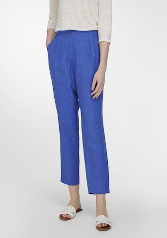 Peter Hahn Loose fit Pleat-Front Pants in Blue: front