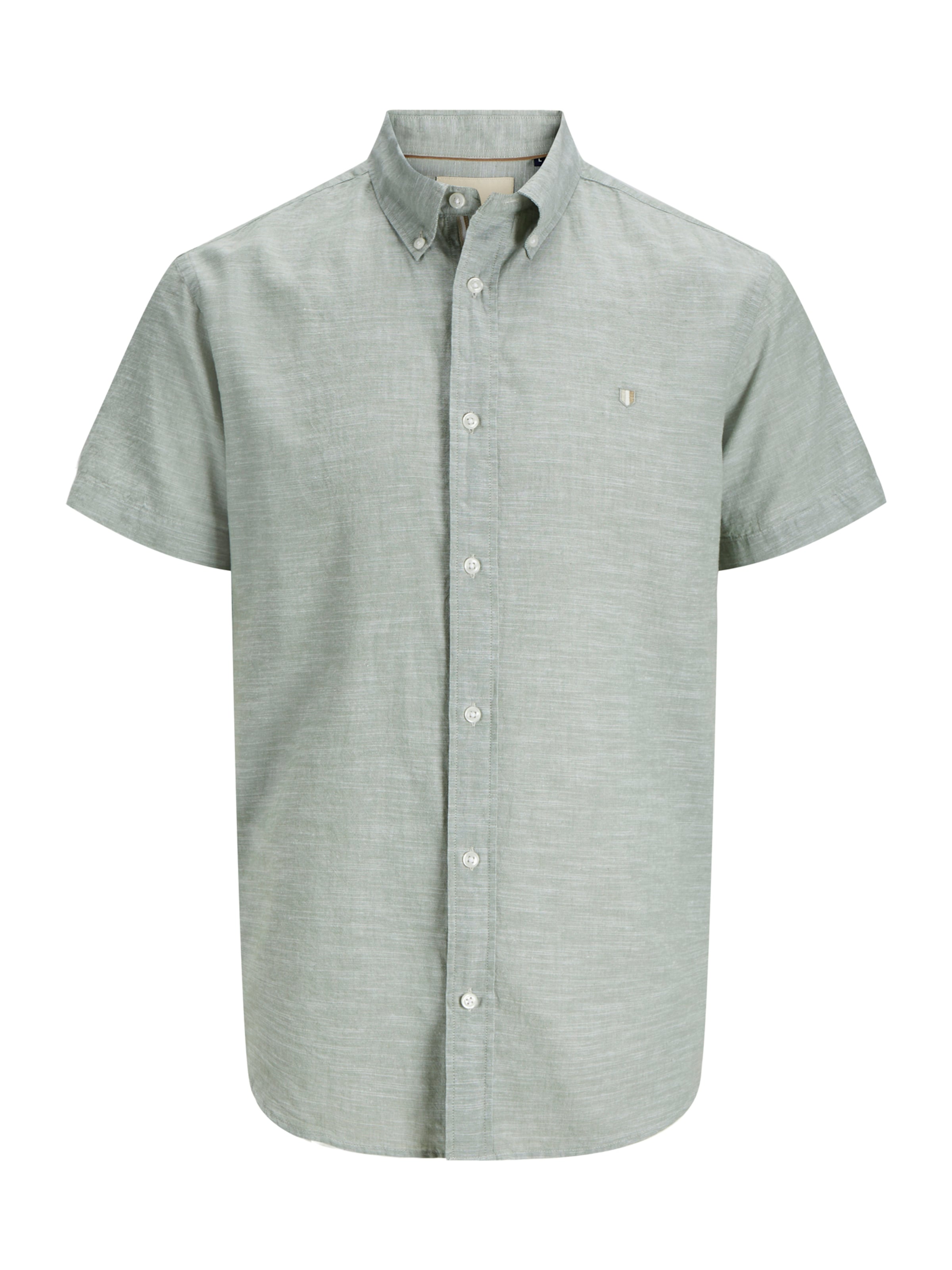 Jack & Jones Plus Comfort fit Button Up Shirt 'JPRBLUSummer' in Green: front