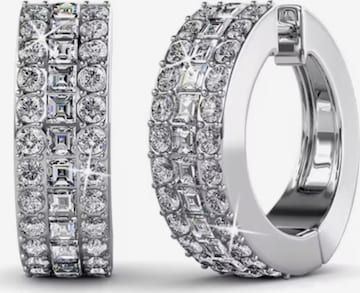 ROUGEMONT Jewellery Necklace 'Funkelnde Damen Kristall Creolen' in Silver: front