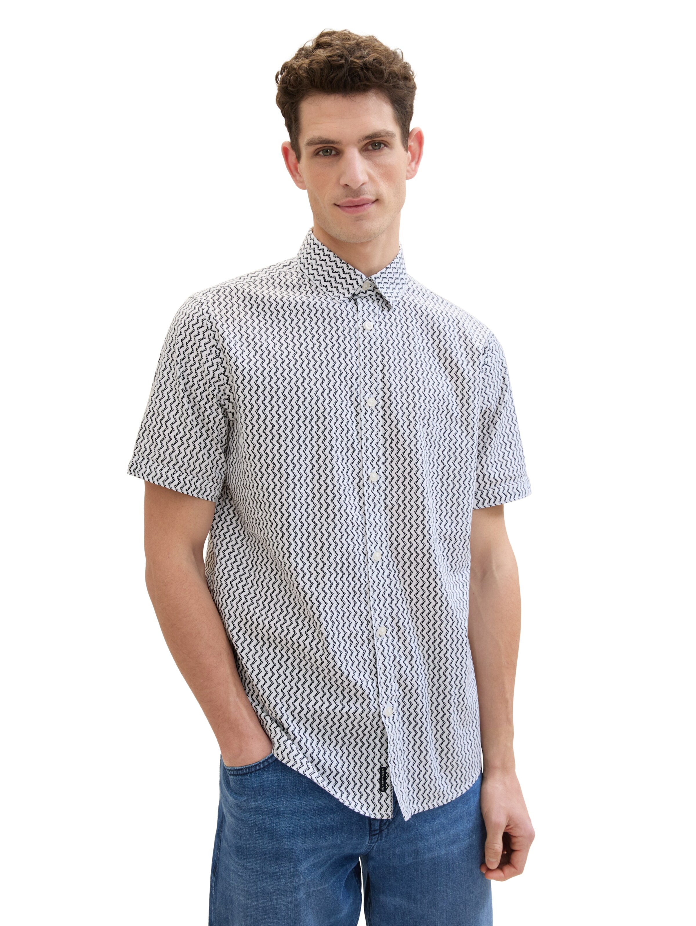 TOM TAILOR Regular Fit Skjorte i hvid