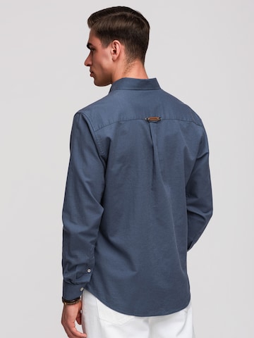 Ombre Comfort fit Button Up Shirt in Blue