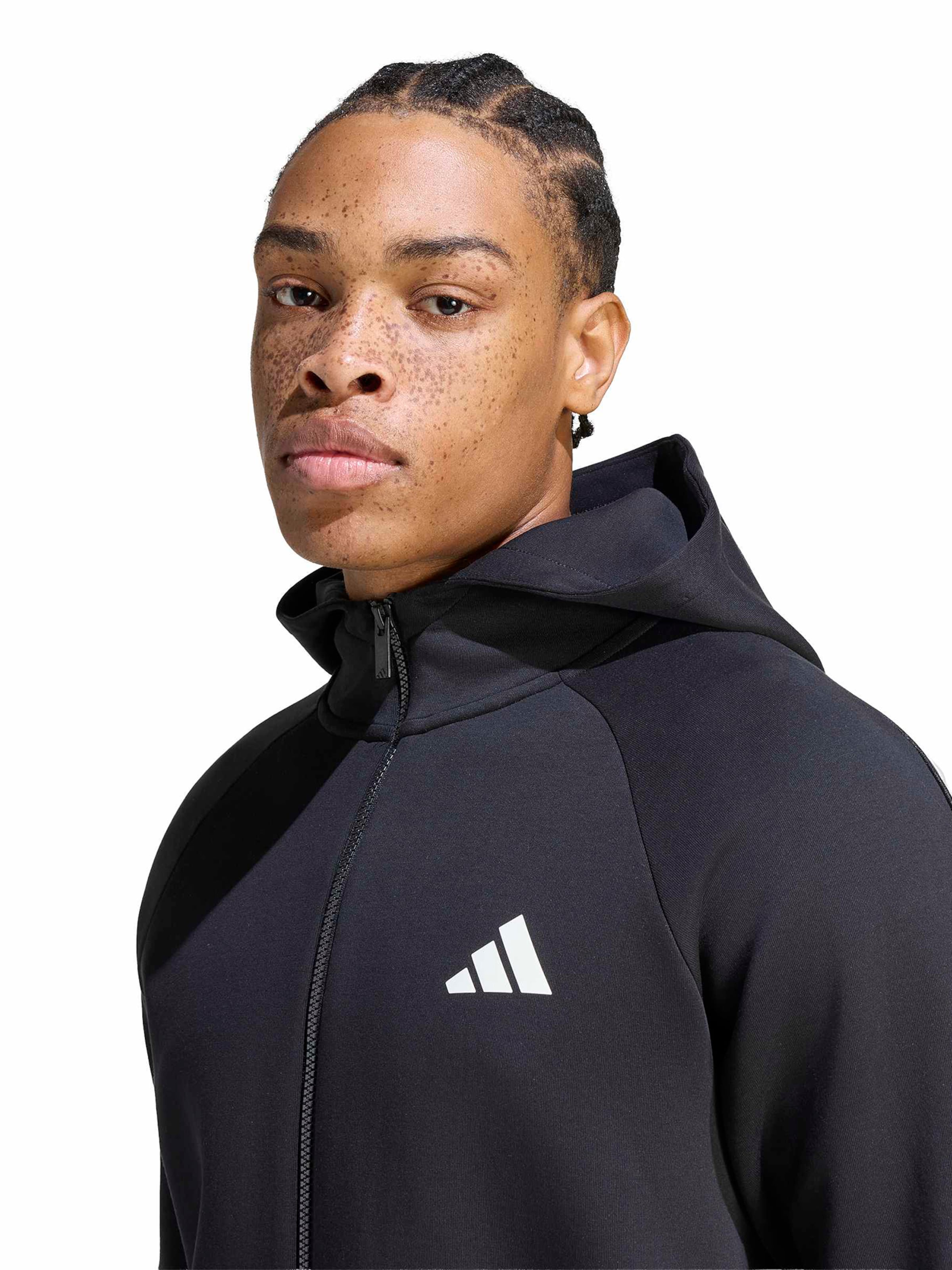 ADIDAS SPORTSWEAR Sports sweat jacket 'STA' in Black