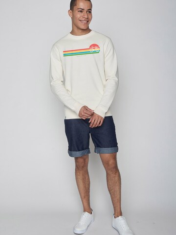 GREENBOMB Sweatshirt 'Bike Sunset Stripes' in White