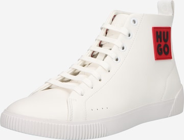 HUGO Red High-Top Sneakers 'Zero Hito' in White: front