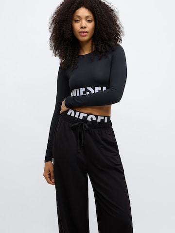 DIESEL Wide leg Pants 'LESLIE-D-POP' in Black
