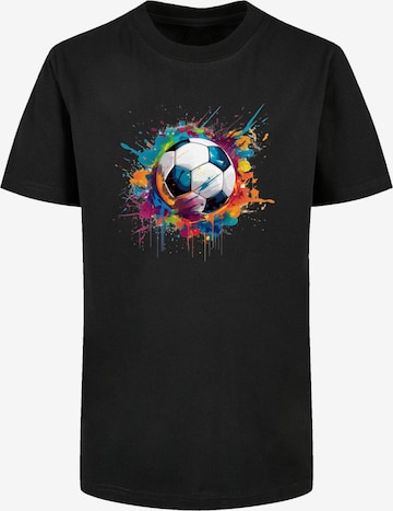 F4NT4STIC T-Shirt 'Colorful Soccer Ball Graphic Design' in Schwarz: Vorderseite