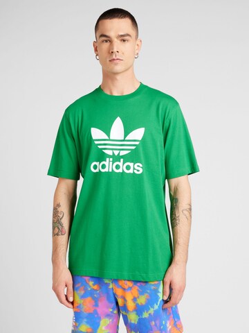 ADIDAS ORIGINALS - Camisa 'Adicolor Trefoil' em verde: frente