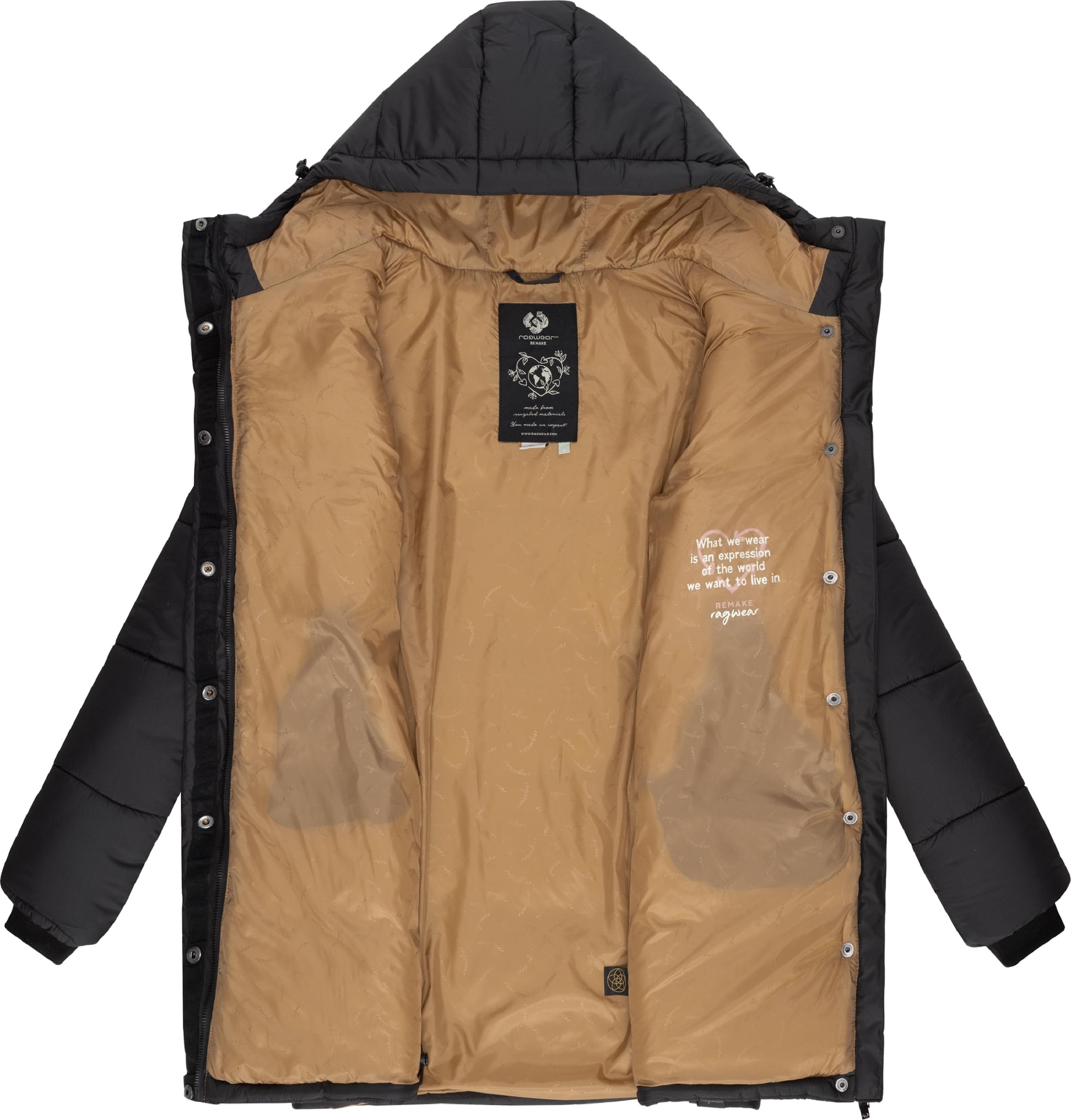 Ragwear Zimní kabát 'Relive' – černá