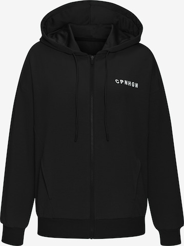 Copenhagen Studios Zip-Up Hoodie in Black: front
