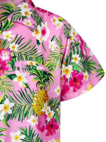 King Kameha Regular fit Overhemd 'Pineapple Flowers' in Roze