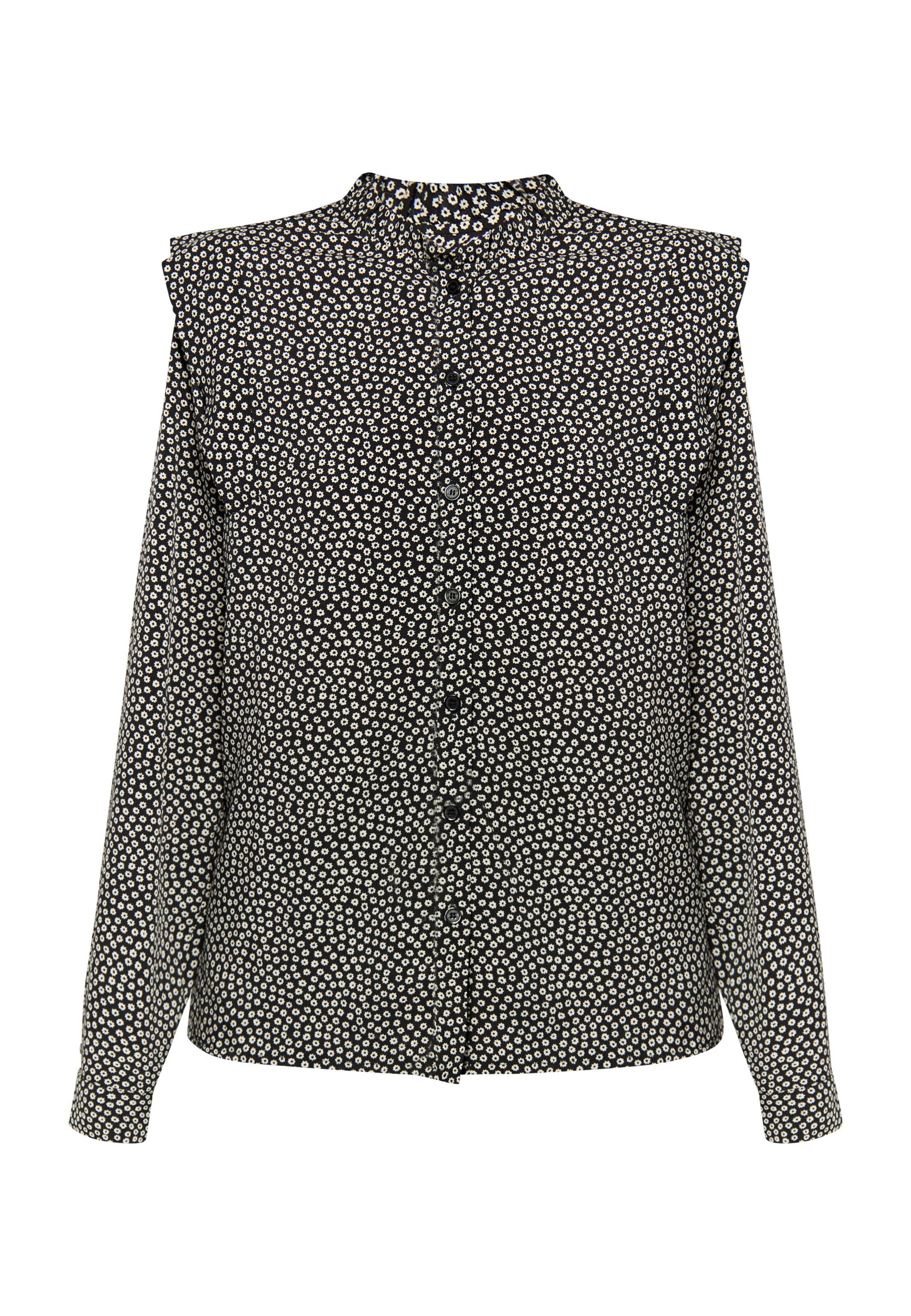 melns DreiMaster Vintage Blūze 'Imane': no priekšpuses