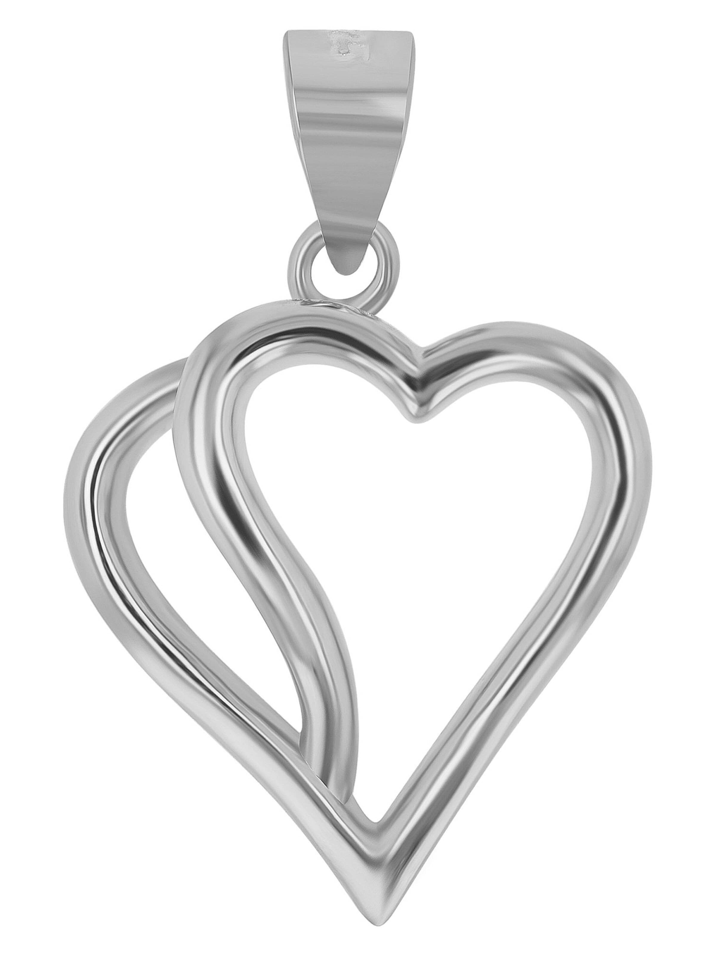 Akzent Pendant '"Jil" aus 925 Sterlingsilber, rhodiniert, langlebig' in Silver