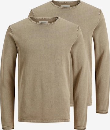 JACK & JONES Sweater 'Leo' in Brown: front