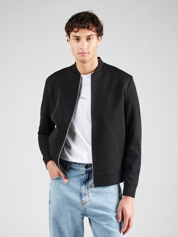 Les Deux Regular Fit Sweatjacke in Schwarz: Vorderseite