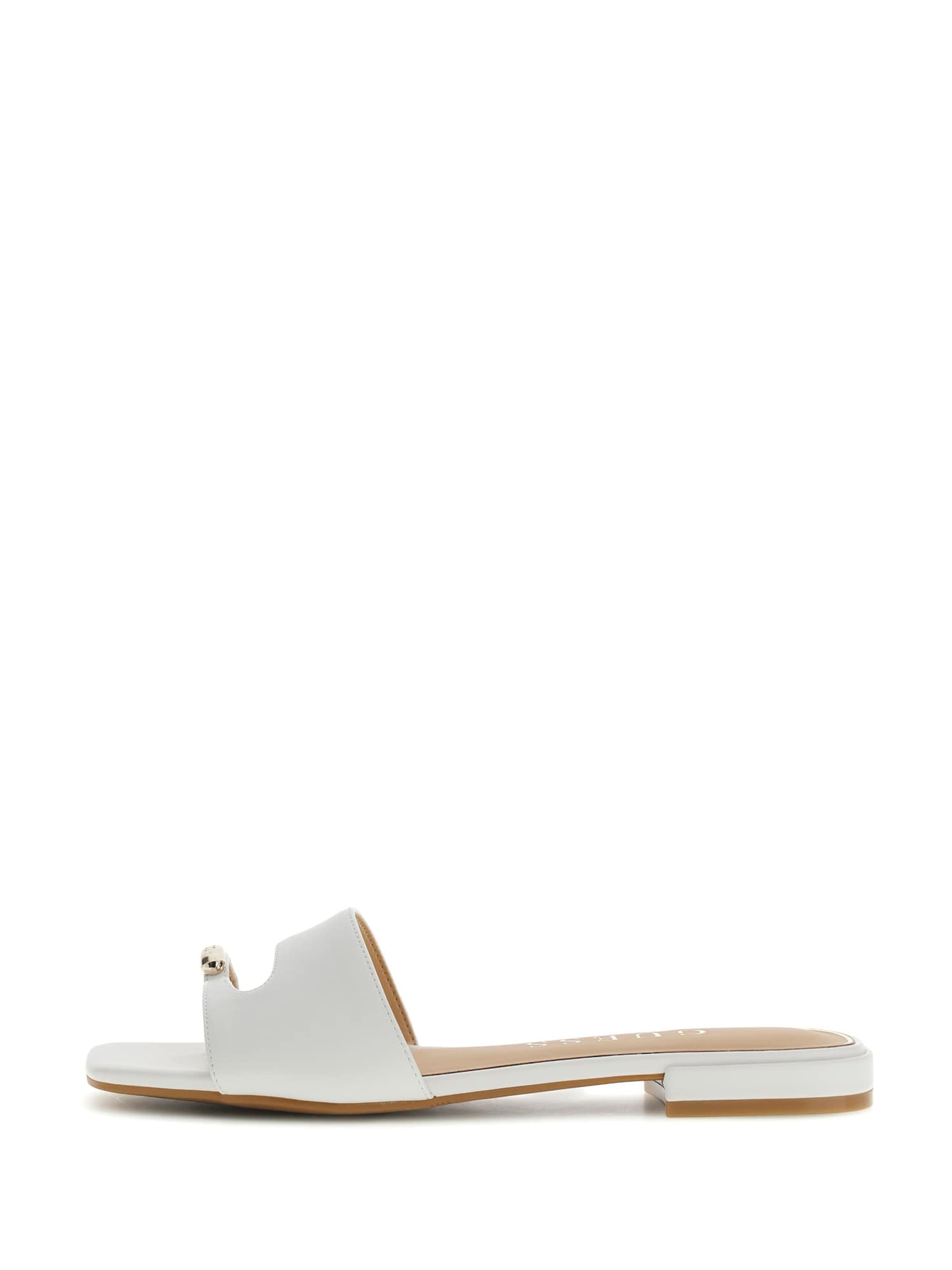 GUESS T-Bar Sandals 'Tablita' in White: front