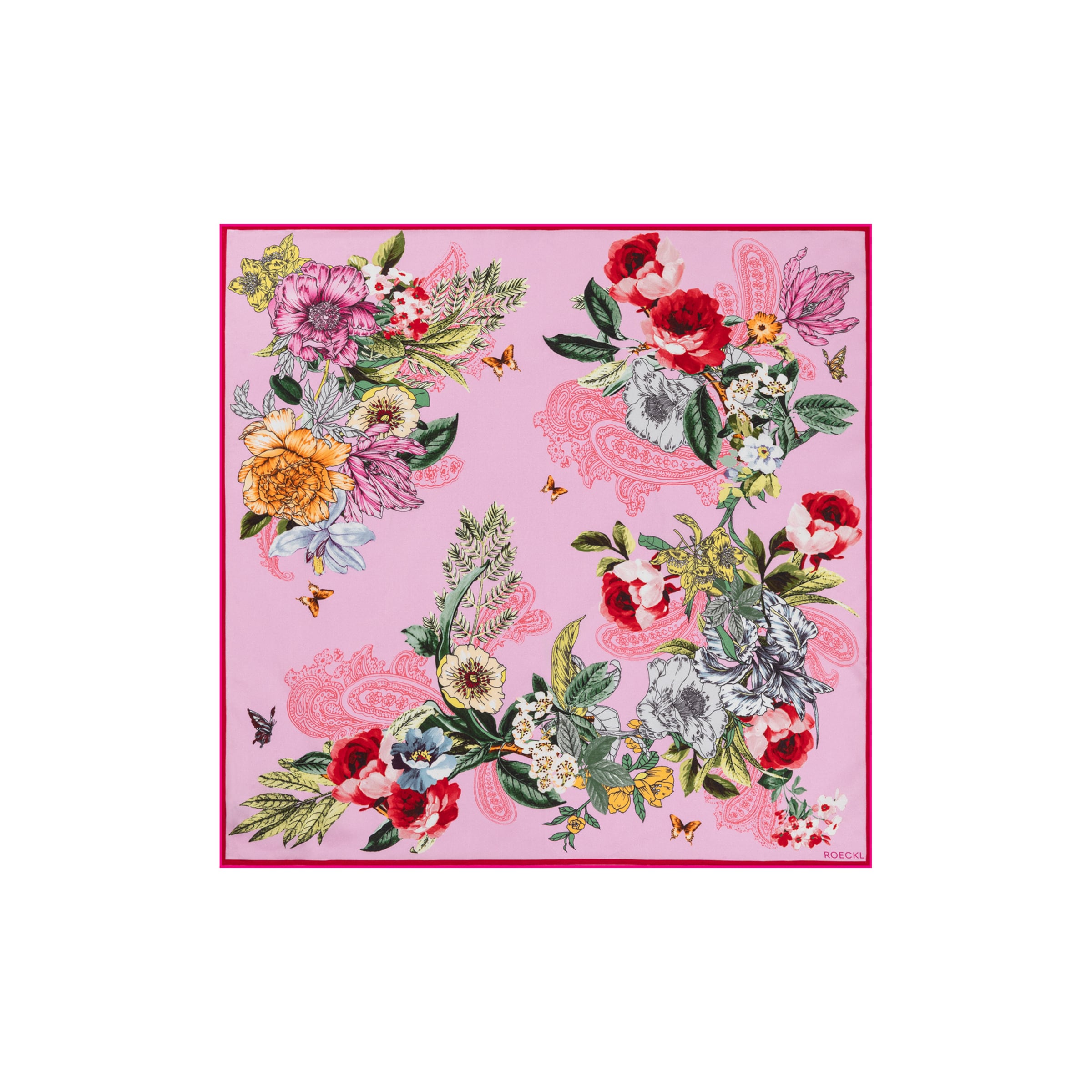 Roeckl Tuch 'PAISLEY & FLOWERS NICKY' in Pink: Vorderseite