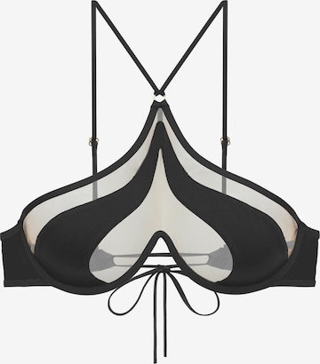 GOD SAVE QUEENS Bikini Top 'Mia' in Black: front
