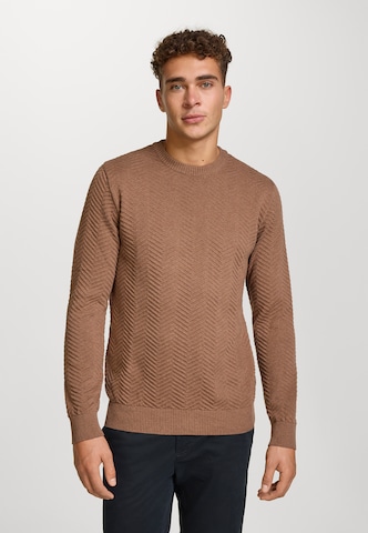 Kronstadt Trui 'Carlo' in Bruin: voorkant