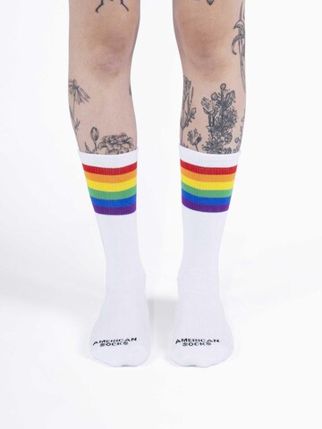 American Socks - Calcetines 'Rainbow Pride' en blanco