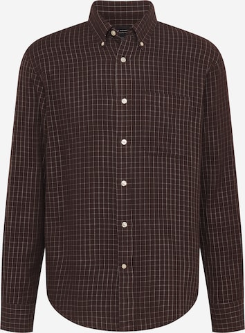 Coupe regular Chemise Club Monaco en marron : devant