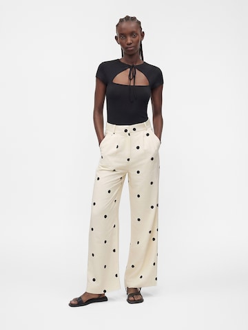 Abercrombie & Fitch Wide leg Bandplooibroek 'SLOANE' in Beige