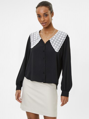 Camicia da donna di Wallis in nero: frontale