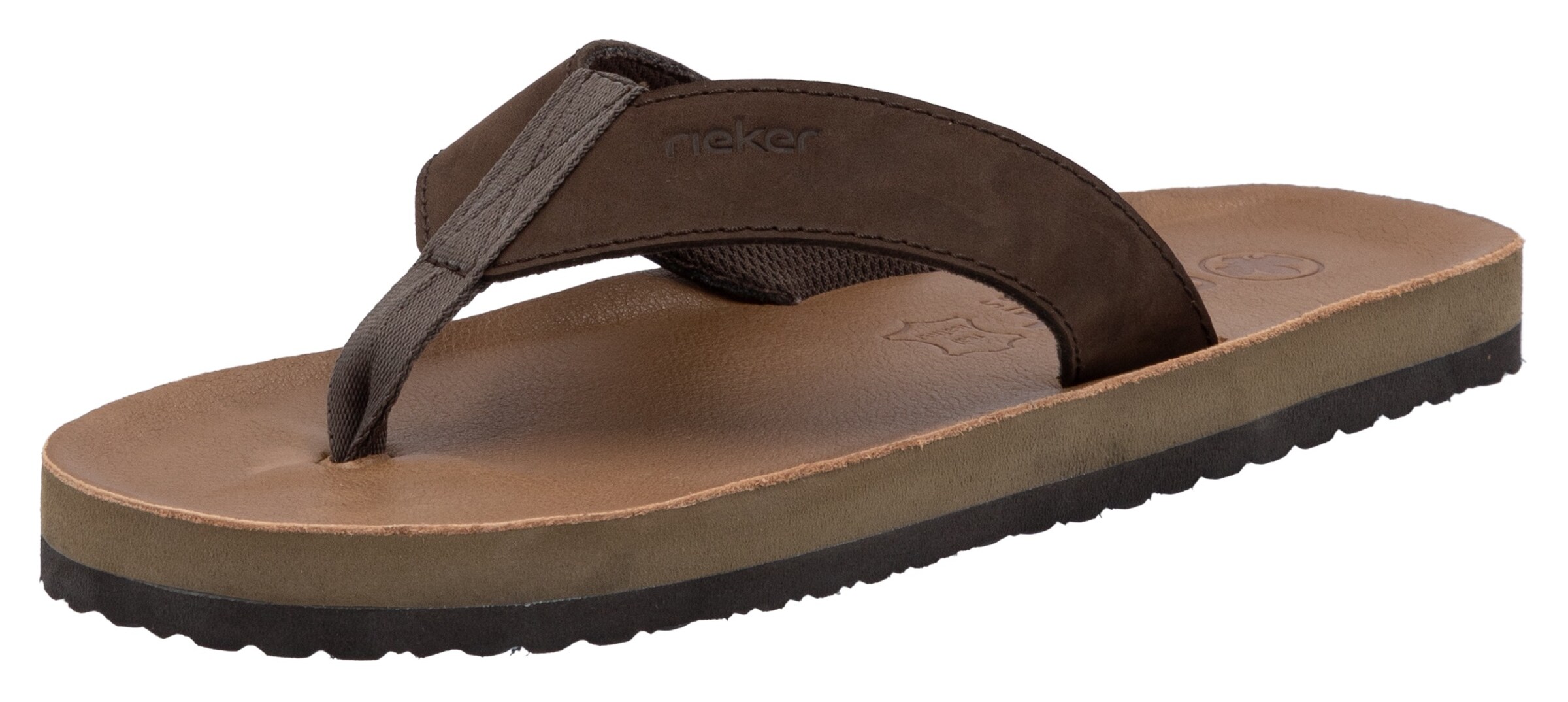 Tongs Rieker en marron : devant