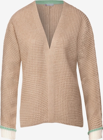 STREET ONE Knit Cardigan in Beige: front