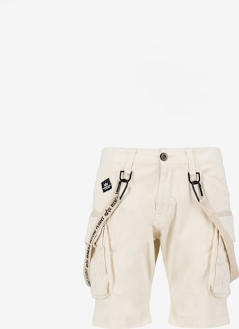 Pantalon cargo ALPHA INDUSTRIES en blanc : devant