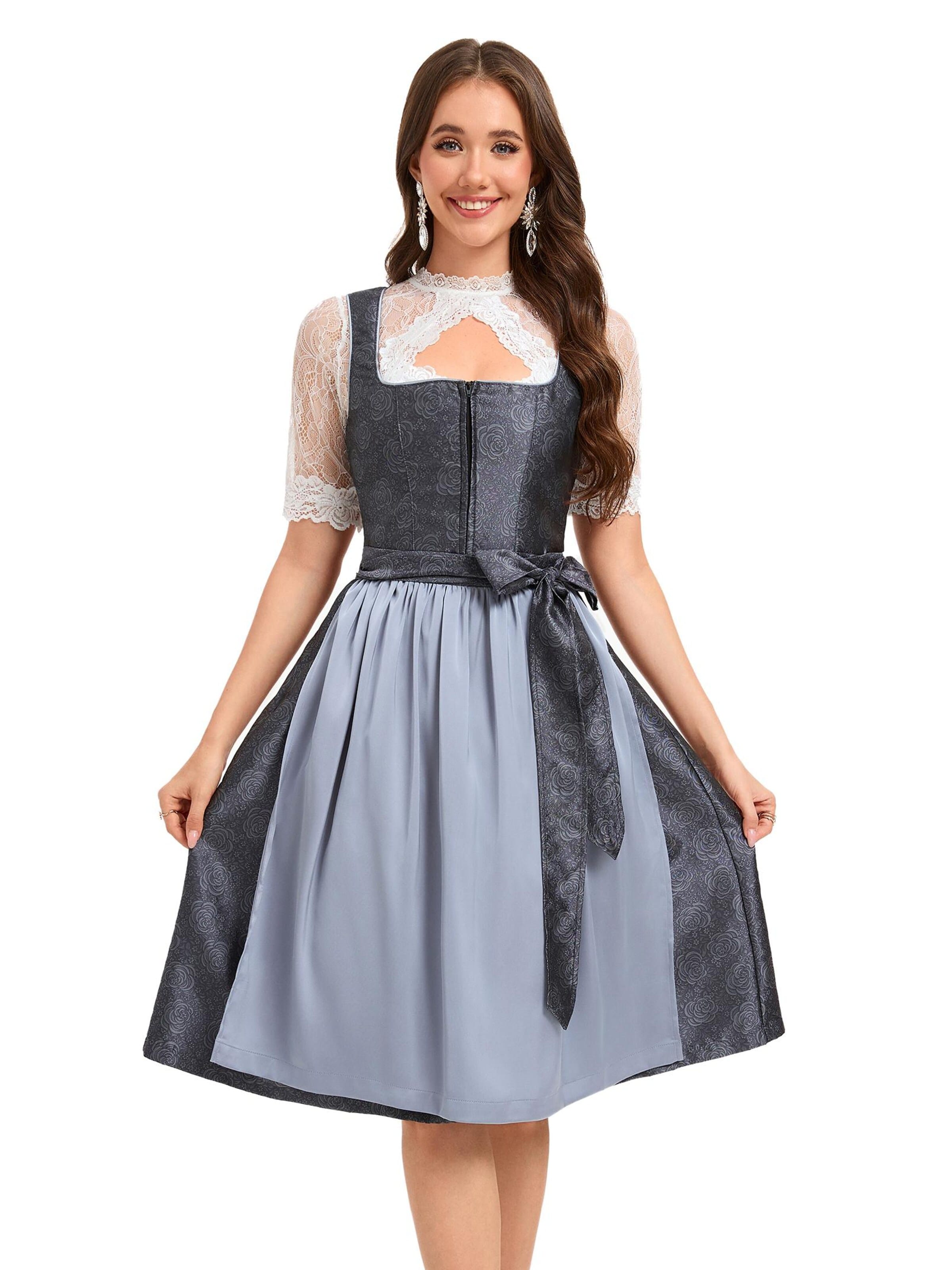 Yesfashion Dirndl‌‌ in Grau: Vorderseite