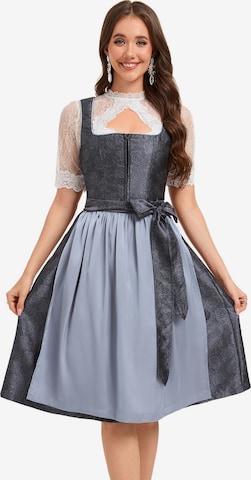 Yesfashion Dirndl in Grau: Vorderseite