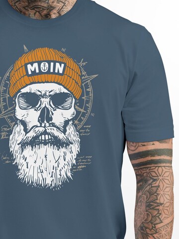 Neverless Shirt 'Skull Moin' in Blau