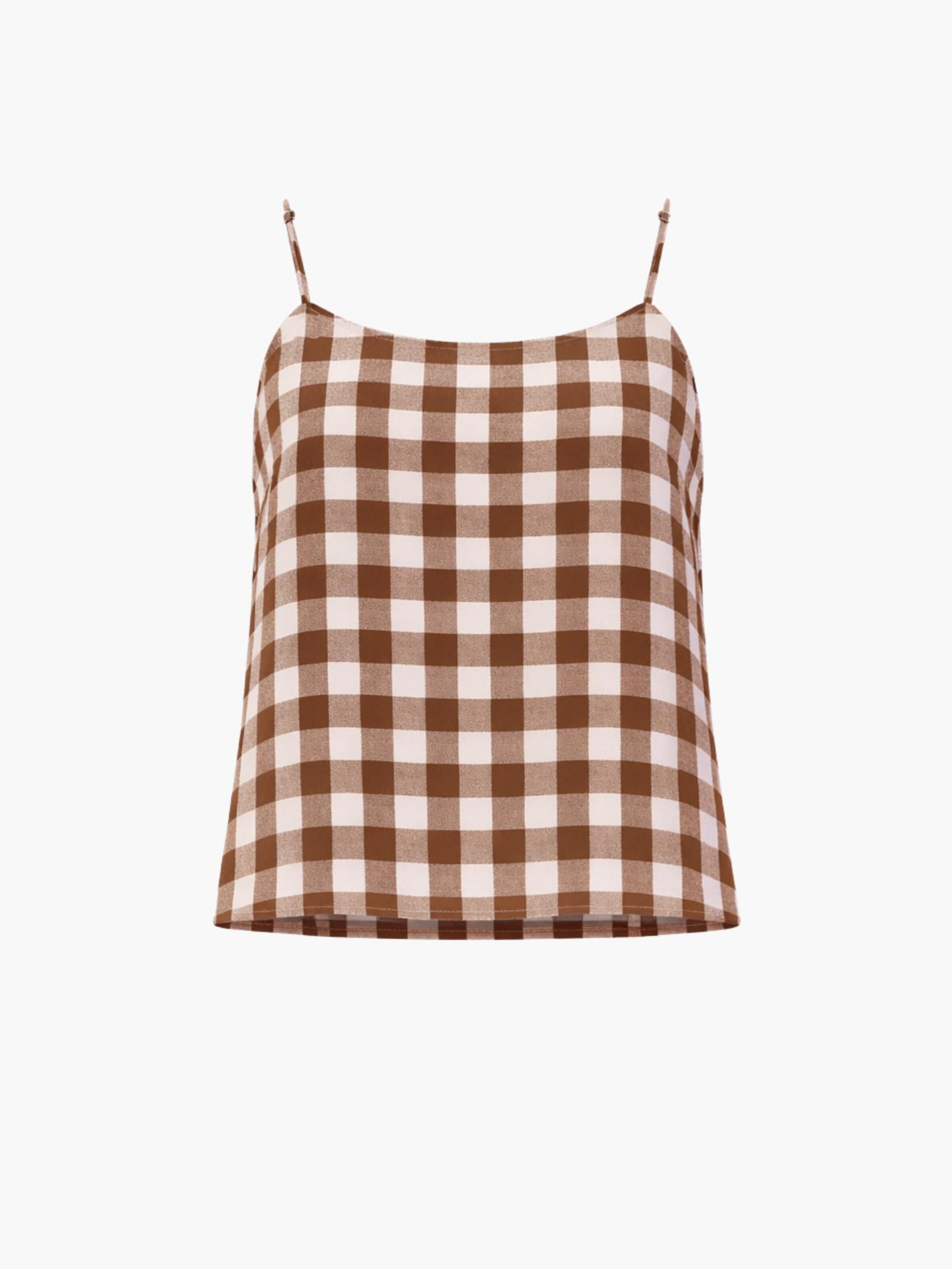 AmourLinen Top 'Hilo' in Bruin: voorkant