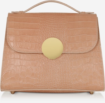 LeParmentier - Bolso de mano 'Bombo Croco' en beige: frente