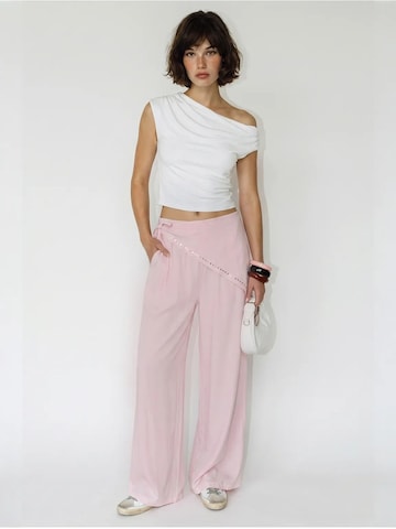 Wide Leg Pantalon Bianco Lucci en rose